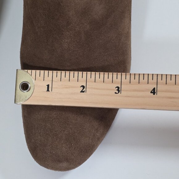 See By Chloe Brown Suede Ankle Booties US 8.5 EU 38.5 Spain Stacked Heel Elegant - Picture 7 of 16